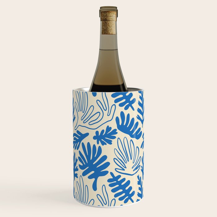 Abstract blue nature leaf art pattern Wine Chiller Gallery Image 1
