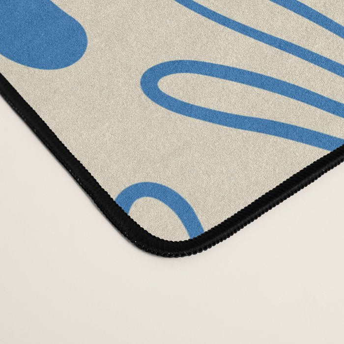 Abstract blue nature leaf art pattern Desk Mat Gallery Image 4