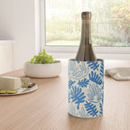 Abstract blue nature leaf art pattern Wine Chiller Gallery Image 4
