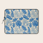 Abstract blue nature leaf art pattern Laptop Sleeve Gallery Image 1