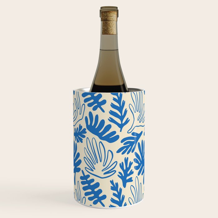 Abstract blue nature leaf art pattern Wine Chiller Gallery Image 2