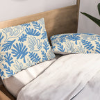 Abstract blue nature leaf art pattern Pillow Sham Gallery Image 2