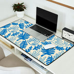 Abstract blue nature leaf art pattern Desk Mat Gallery Image 2