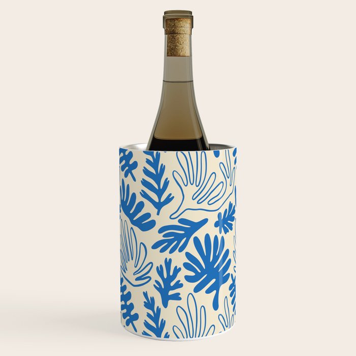 Abstract blue nature leaf art pattern Wine Chiller Gallery Image 3