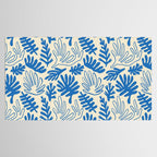 Abstract blue nature leaf art pattern Tablecloth Gallery Image 2