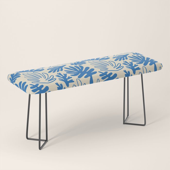 Abstract blue nature leaf art pattern Bench Gallery Image 1
