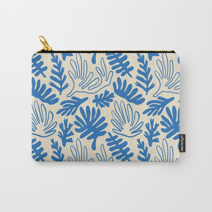 Abstract blue nature leaf art pattern Carry All Pouch Gallery Image 1