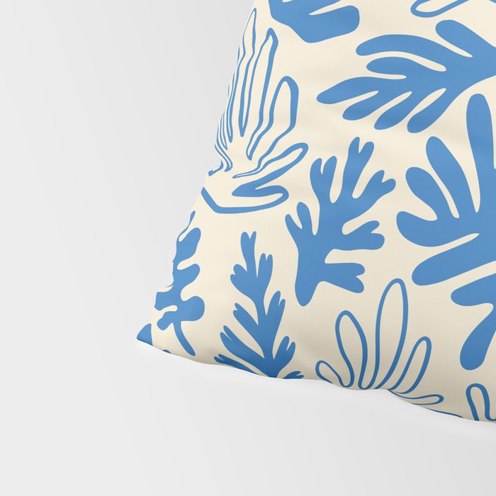 Abstract blue nature leaf art pattern Pillow Sham Gallery Image 4