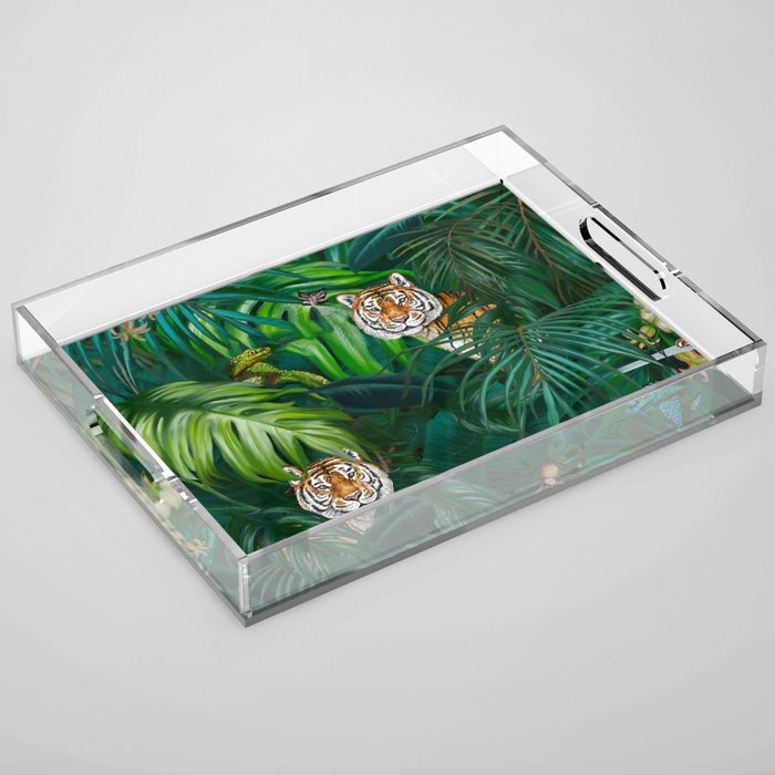 Jungle Tiger Prints Acrylic Tray Gallery Image 1