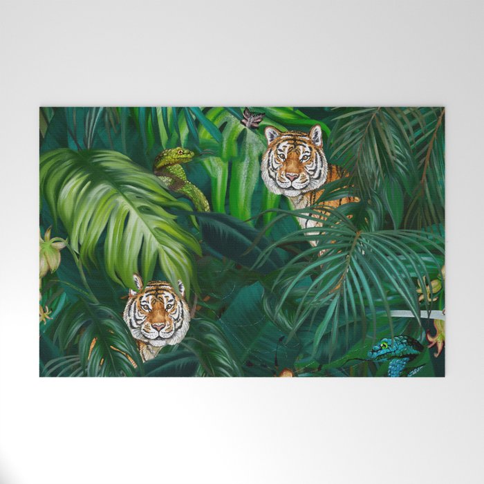Jungle Tiger Prints Welcome Mat Gallery Image 1