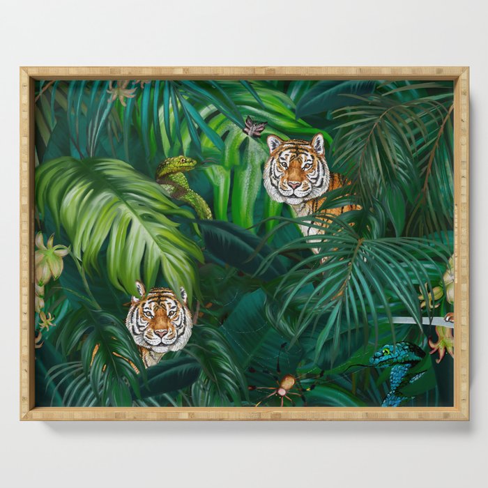 Jungle Tiger Prints Serving Tray Gallery Image 1