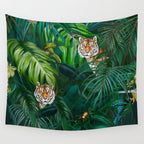 Jungle Tiger Prints Wall Tapestry Gallery Image 4