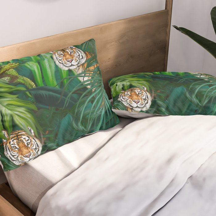 Jungle Tiger Prints Pillow Sham Gallery Image 2