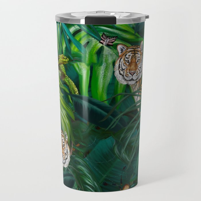 Jungle Tiger Prints Travel Mug Gallery Image 1