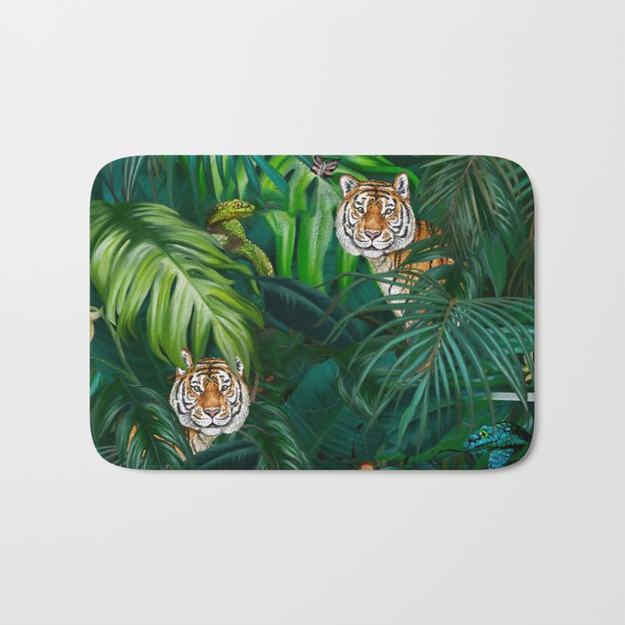 Jungle Tiger Prints Bath Mat Gallery Image 1