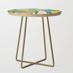 Retro Copacetic Abstract Pattern Blue Green Mustard Side Table Gallery Image 1