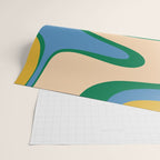Retro Copacetic Abstract Pattern Blue Green Mustard Wrapping Paper Gallery Image 2
