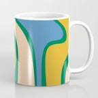 Retro Copacetic Abstract Pattern Blue Green Mustard Coffee Mug Gallery Image 1