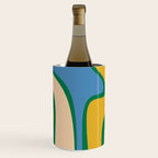 Retro Copacetic Abstract Pattern Blue Green Mustard Wine Chiller Gallery Image 3