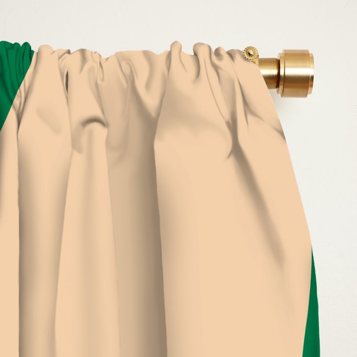 Retro Copacetic Abstract Pattern Blue Green Mustard Window Curtain Gallery Image 2