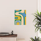 Retro Copacetic Abstract Pattern Blue Green Mustard Poster Gallery Image 2