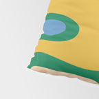 Retro Copacetic Abstract Pattern Blue Green Mustard Pillow Sham Gallery Image 4