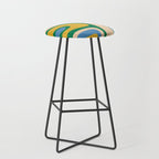 Retro Copacetic Abstract Pattern Blue Green Mustard Stool Gallery Image 1