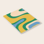 Retro Copacetic Abstract Pattern Blue Green Mustard Notebook Gallery Image 3