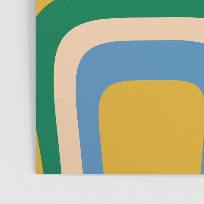 Retro Copacetic Abstract Pattern Blue Green Mustard Poster Gallery Image 3