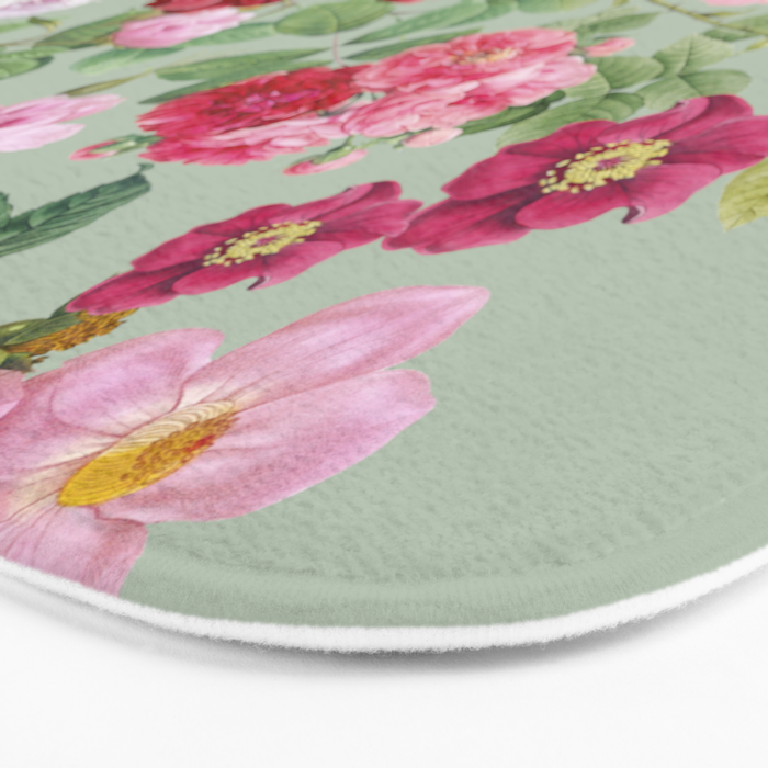 Pink Bloom Botanical Collage Bath Mat Gallery Image 3