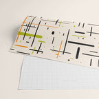 Mid-Century Modern Kinetikos Pattern in Cream, Black, Lime Green, and Orange Wrapping Paper Gallery Image 2