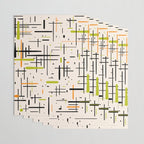  Mid-Century Modern Kinetikos Pattern in Cream, Black, Lime Green, and Orange Wrapping Paper Gallery Image 3