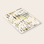  Mid-Century Modern Kinetikos Pattern in Cream, Black, Lime Green, and Orange Notebook Gallery Image 3