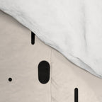  Mid-Century Modern Kinetikos Pattern in Cream, Black, Lime Green, and Orange Comforter Gallery Image 4