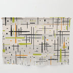  Mid-Century Modern Kinetikos Pattern in Cream, Black, Lime Green, and Orange Wall Hanging Gallery Image 1