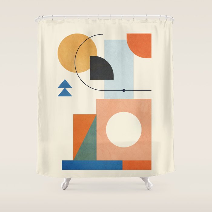 Geometric Color Play 02 Shower Curtain Gallery Image 1