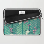 Creatures of the Forest in Springtime (Cute Yetis Hiding Whimsical Nature Art) Laptop Sleeve Gallery Image 2