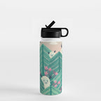Creatures of the Forest in Springtime (Cute Yetis Hiding Whimsical Nature Art) Water Bottle Gallery Image 1