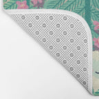 Creatures of the Forest in Springtime (Cute Yetis Hiding Whimsical Nature Art) Bath Mat Gallery Image 2