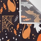 Halloween party illustrations orange, black Wall Tapestry Gallery Image 3