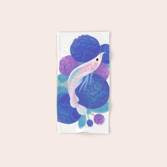 Arowana and peony Bath Towel Gallery Image 1