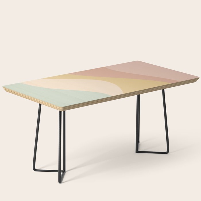 Abstract Color Waves - Neutral Pastel Coffee Table Gallery Image 1
