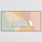 Abstract Color Waves - Neutral Pastel Desk Mat Gallery Image 1