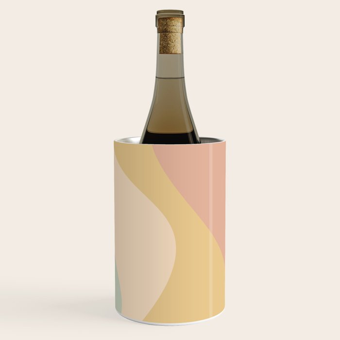 Abstract Color Waves - Neutral Pastel Wine Chiller Gallery Image 1