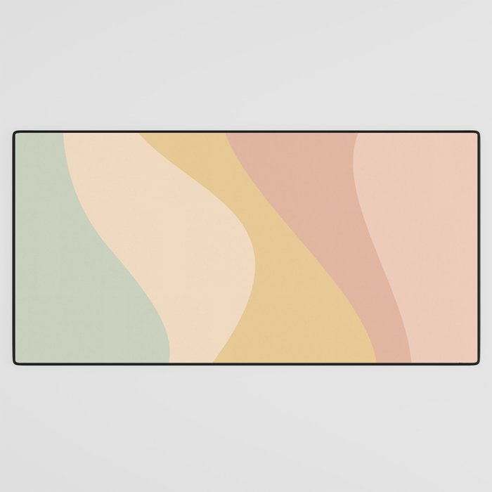 Abstract Color Waves - Neutral Pastel Desk Mat Gallery Image 3