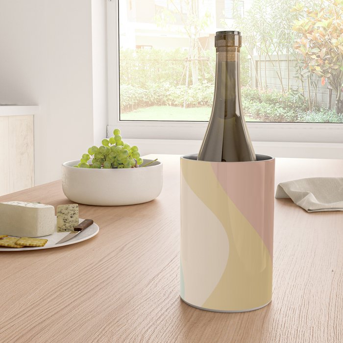 Abstract Color Waves - Neutral Pastel Wine Chiller Gallery Image 4