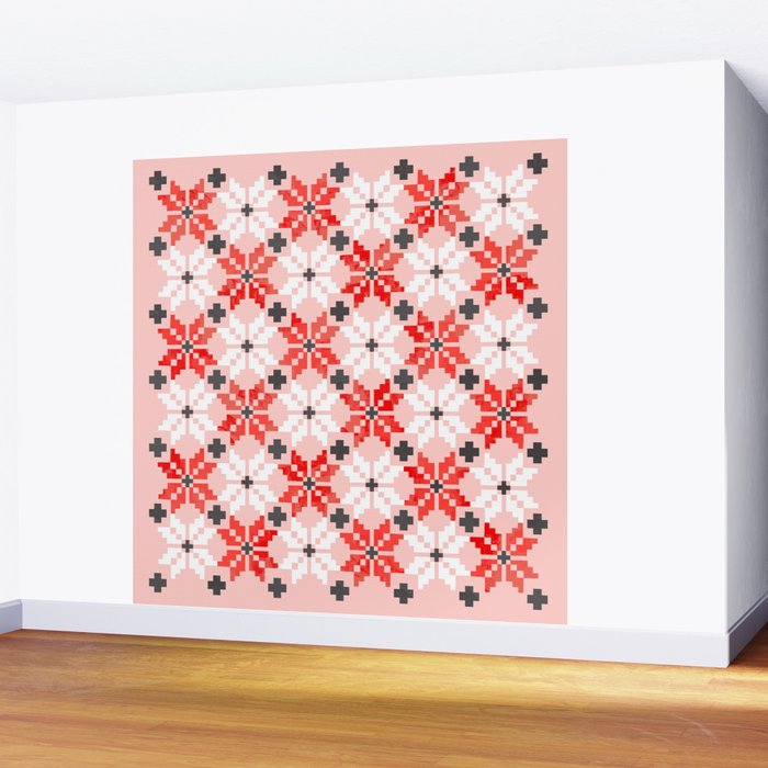 Christmas Quilt - pattern no2 Wall Mural Gallery Image 2