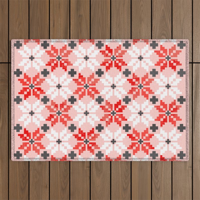 Christmas Quilt - pattern no2 Outdoor Rug Gallery Image 1