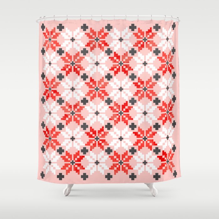 Christmas Quilt - pattern no2 Shower Curtain Gallery Image 1