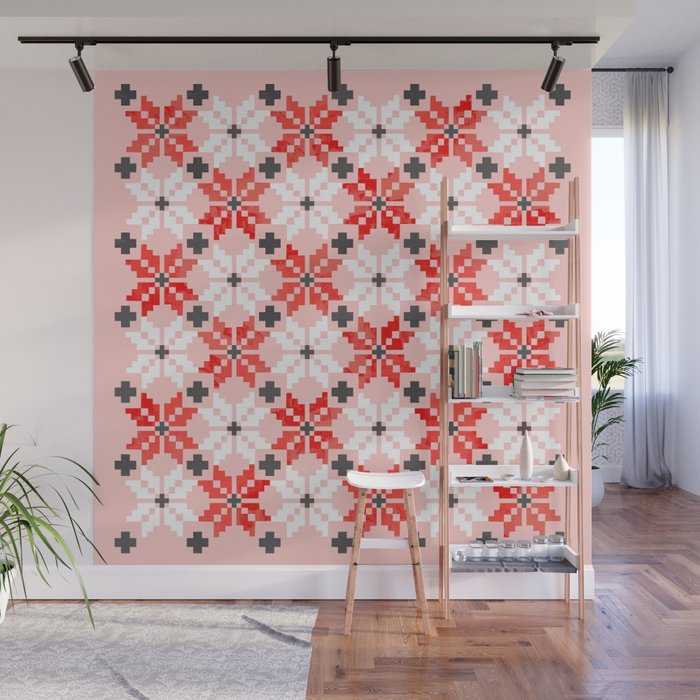 Christmas Quilt - pattern no2 Wall Mural Gallery Image 1